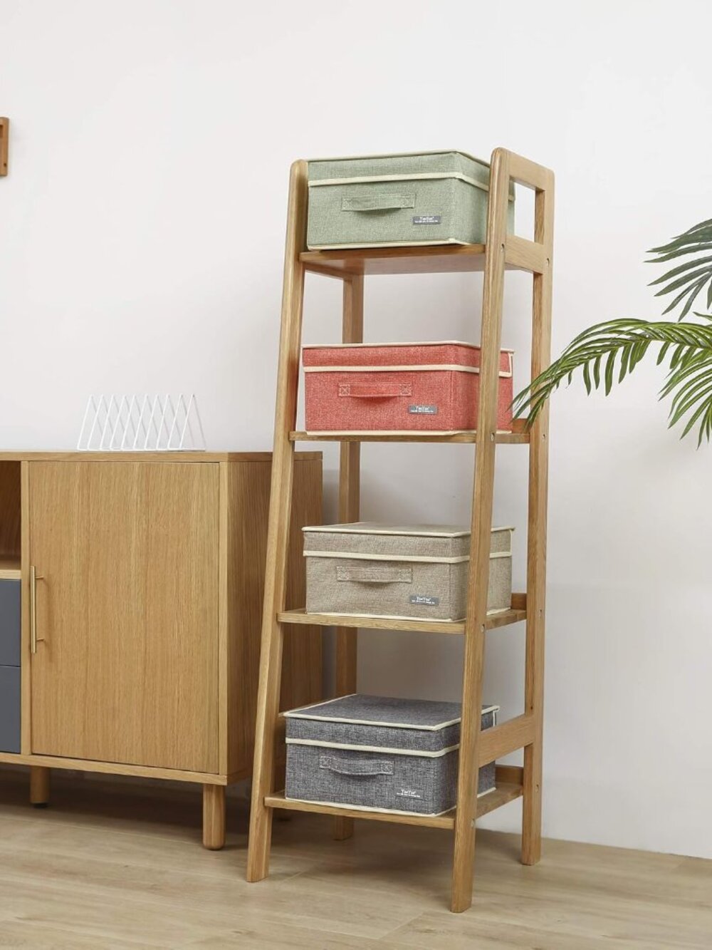 Linen Foldable Storage Box Set - Stylish 4-Pack with Lids, 12.4in x 12in x 6.7in - Picture 7 of 7